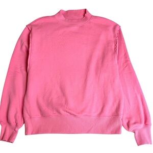 Alo pink sweatshirt, high neck, XSmall, raw seam detail, Cute, Comfy, Cozy, Yoga